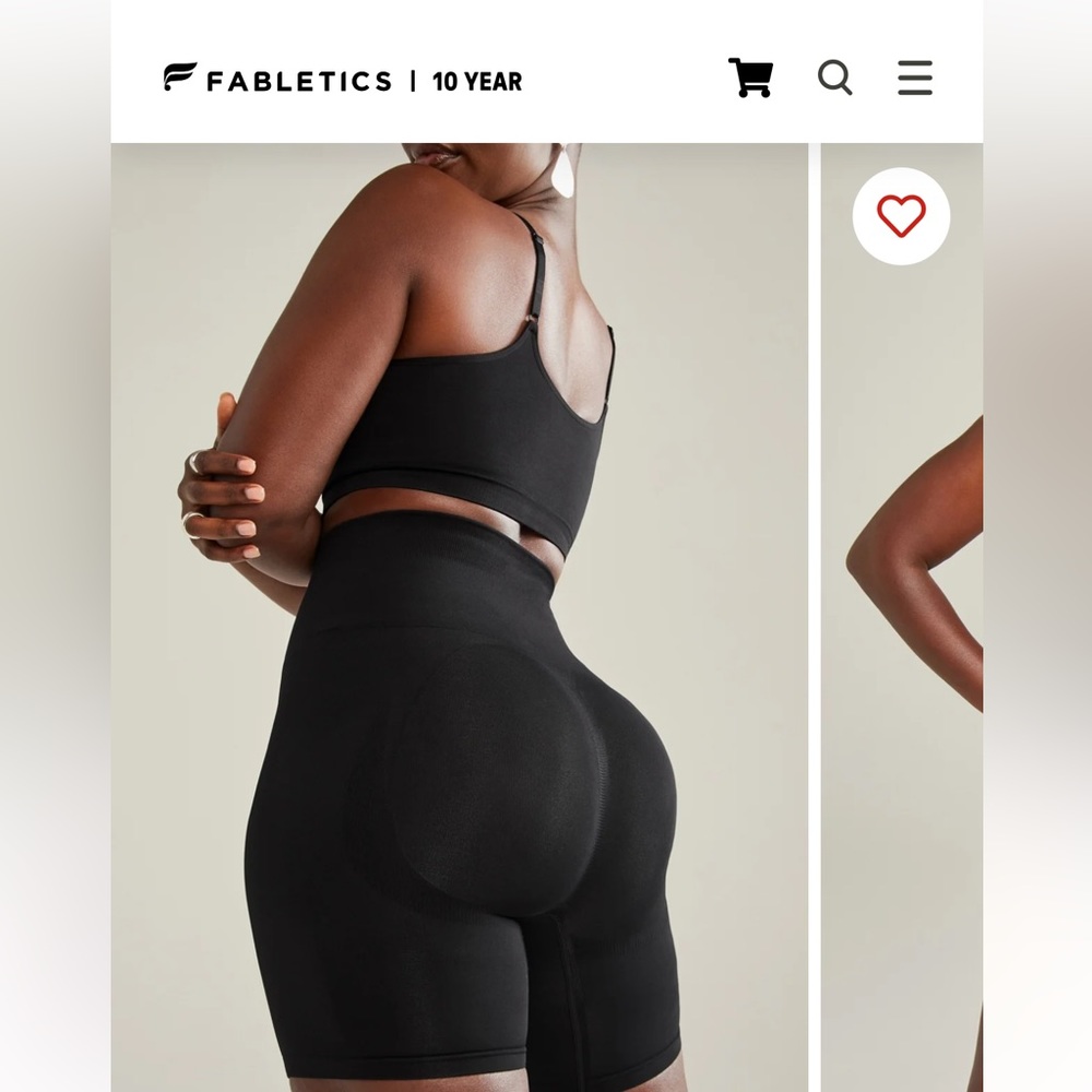 Fabletics NWT Black Nearly Naked Shaping Ultra High Waist Booty Shorts